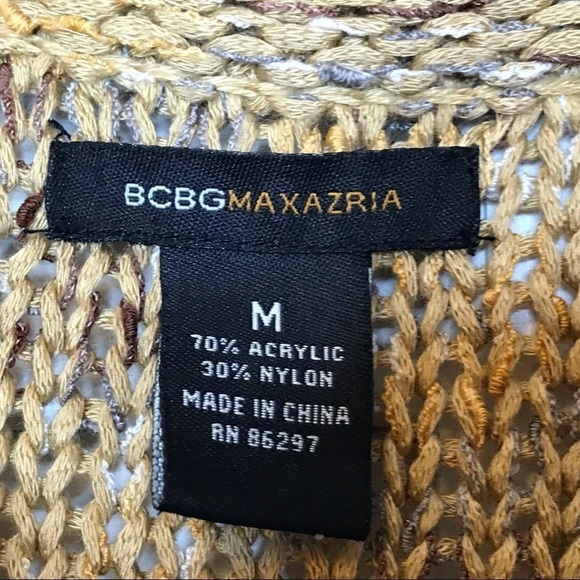 BCBGMaxazria Womens Sz M Sweater Cardigan Crochet Knit Button Front 3/4‎ Sleeve - Picture 6 of 8